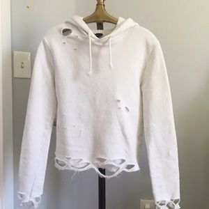 Topshop Distressed Hoodie